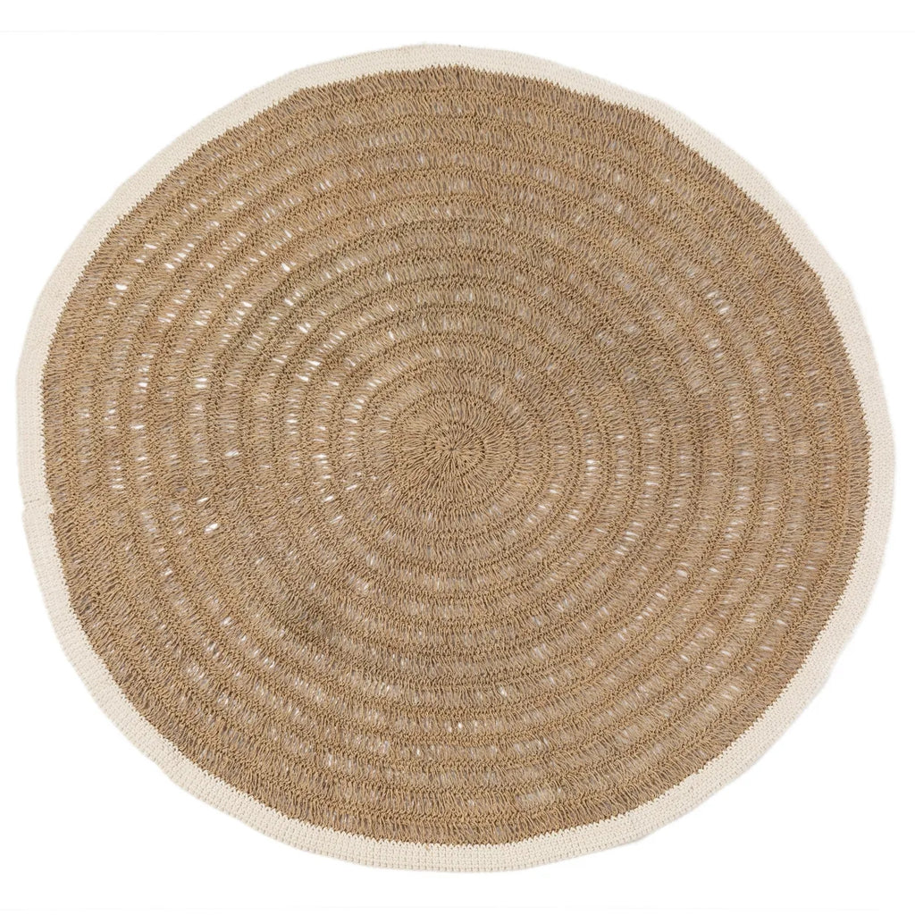 the seagrass &amp; cotton round carpet - natural white - 150