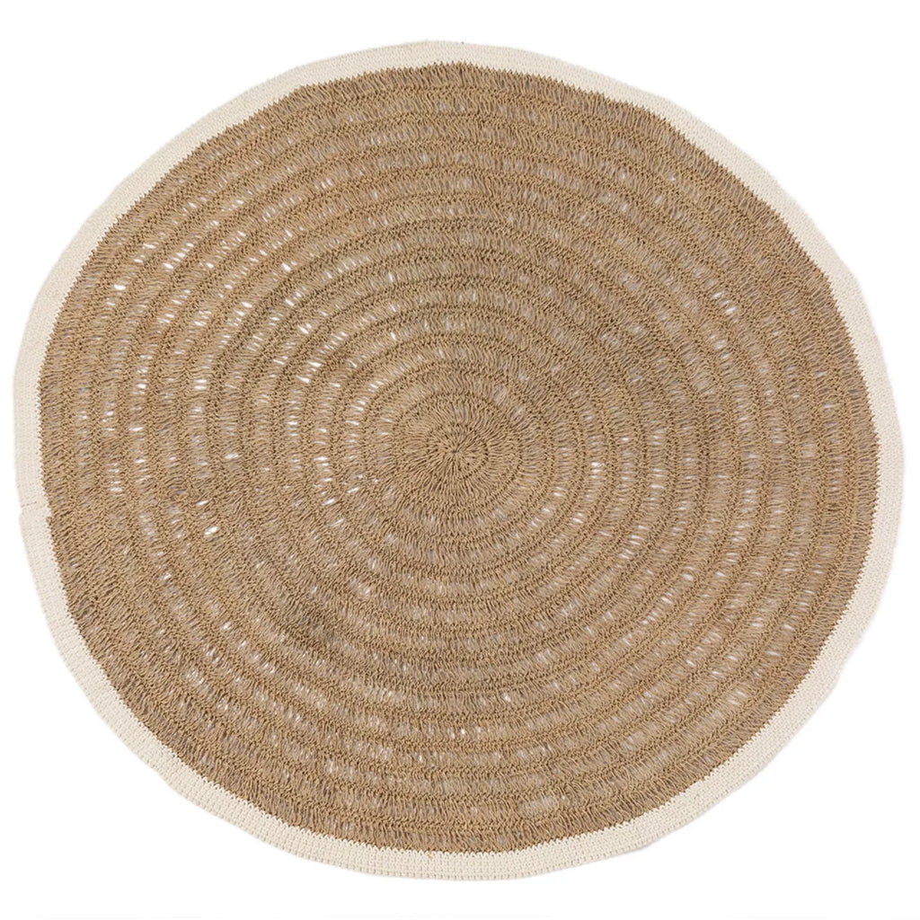 the seagrass &amp; cotton round carpet - natural white - 200