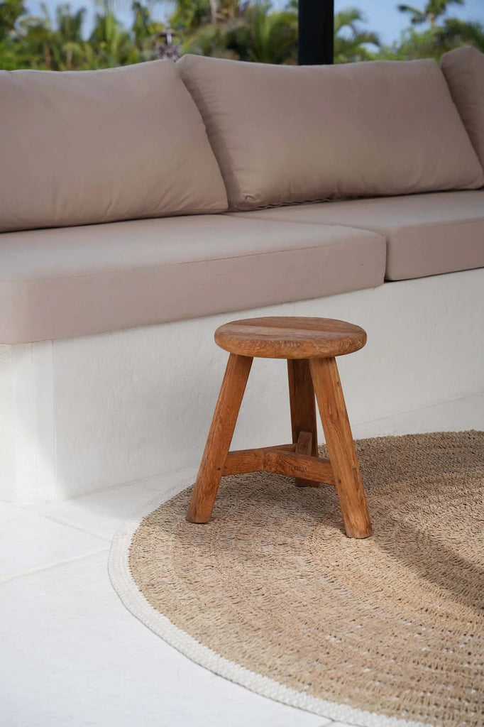 the seagrass &amp; cotton round carpet - natural white - 200