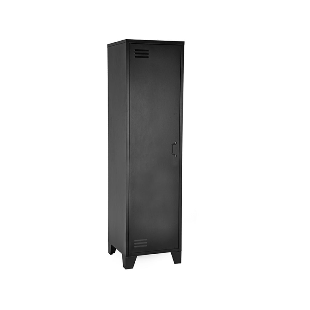 label51 fence storage cabinet - black - metal - 1-door