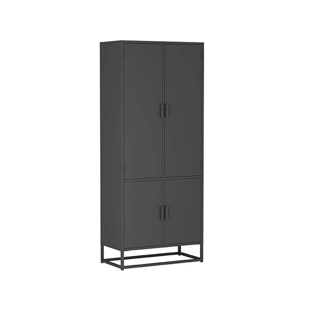 label51 storage cabinet luff - black - metal