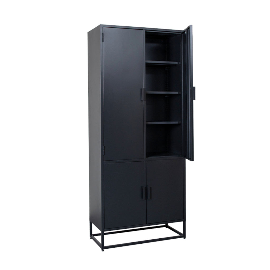 label51 storage cabinet luff - black - metal