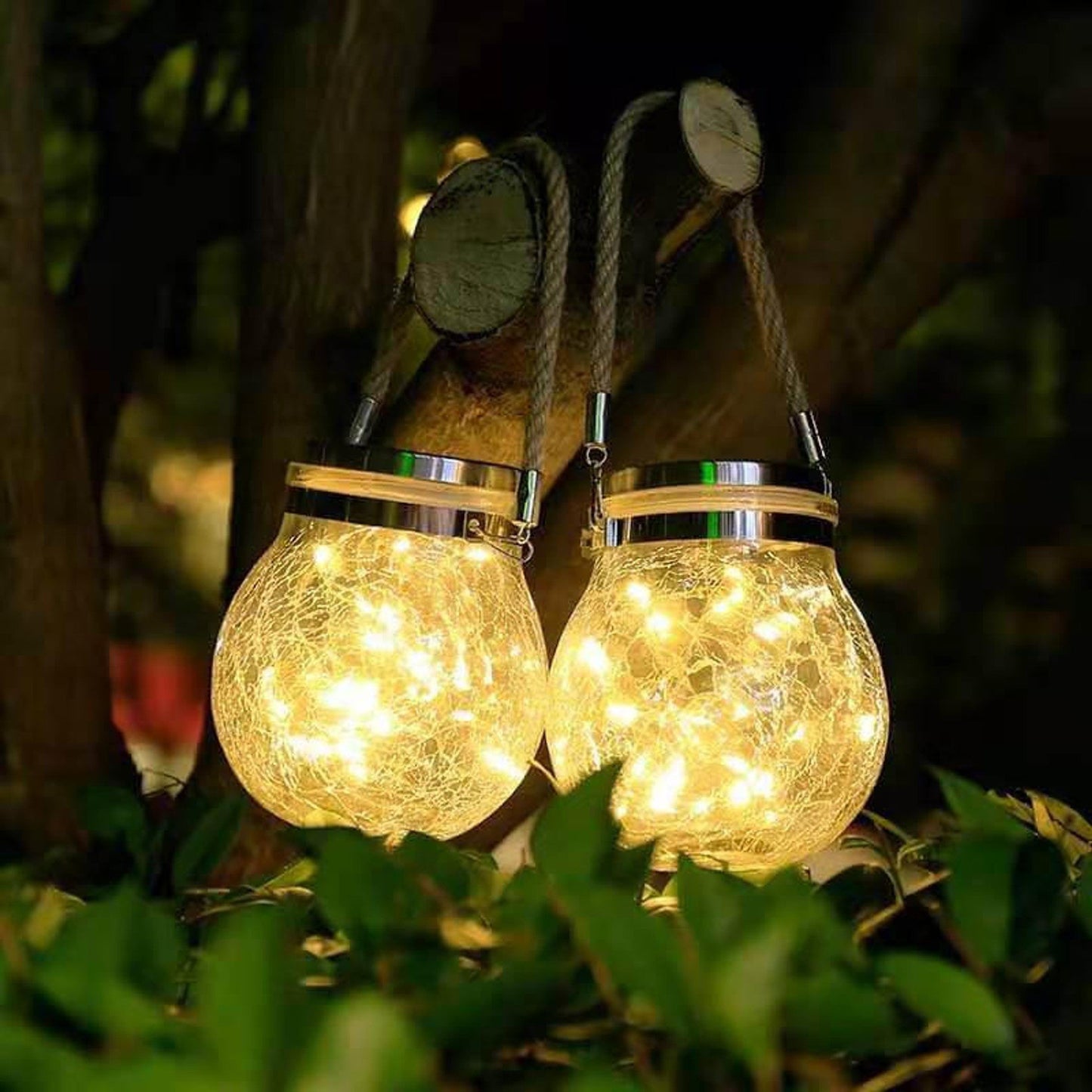 tuinlamp op zonne energie van glas