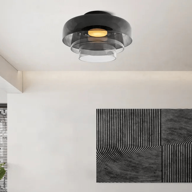 verfijnde scandinavische design plafondlamp met een creatieve middeleeuwse glazen touch