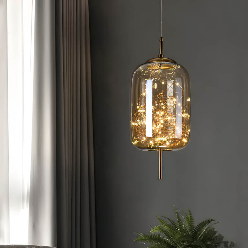 essence | elegante bruine glazen hanglamp