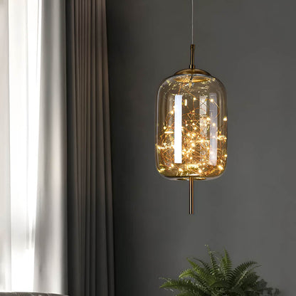 Essence | Elegante Bruine Glazen Hanglamp