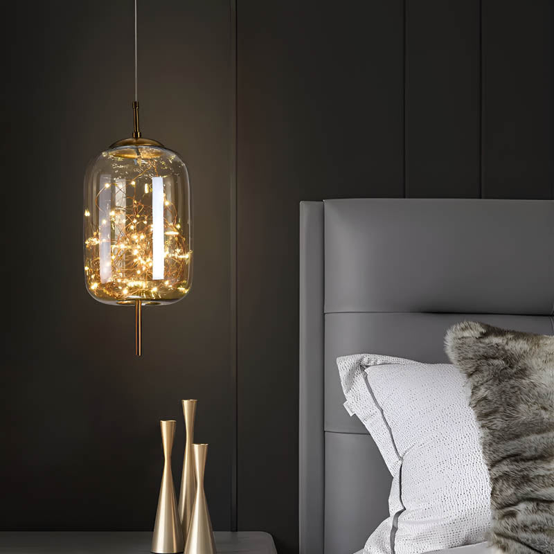 essence | elegante bruine glazen hanglamp