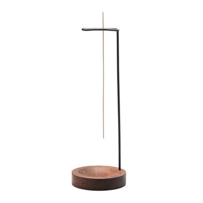 Wierookhouder Met Houten Voet En Metalen Houder