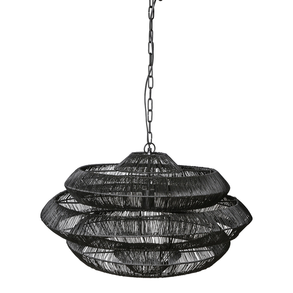 jeff black iron 5-layer round pendant lamp