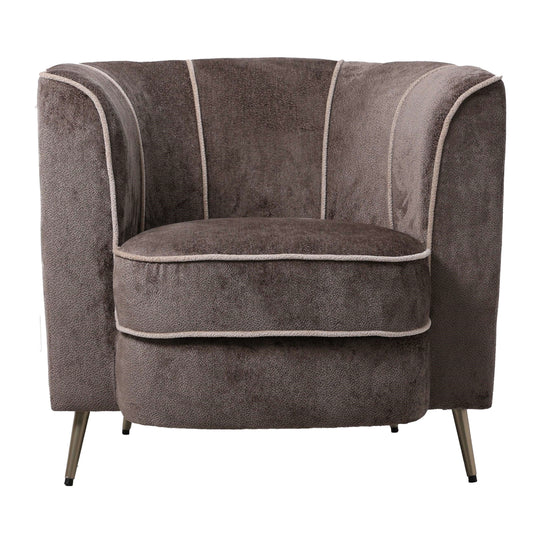 John Gray armchair Aphrodite 7 in mocha beige stripes.