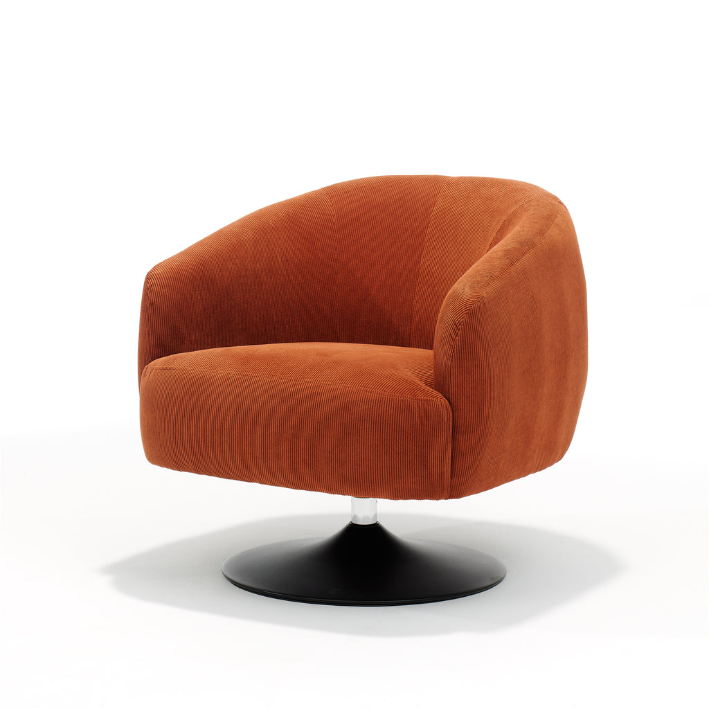 jordi swivel armchair ribbed fabric copper