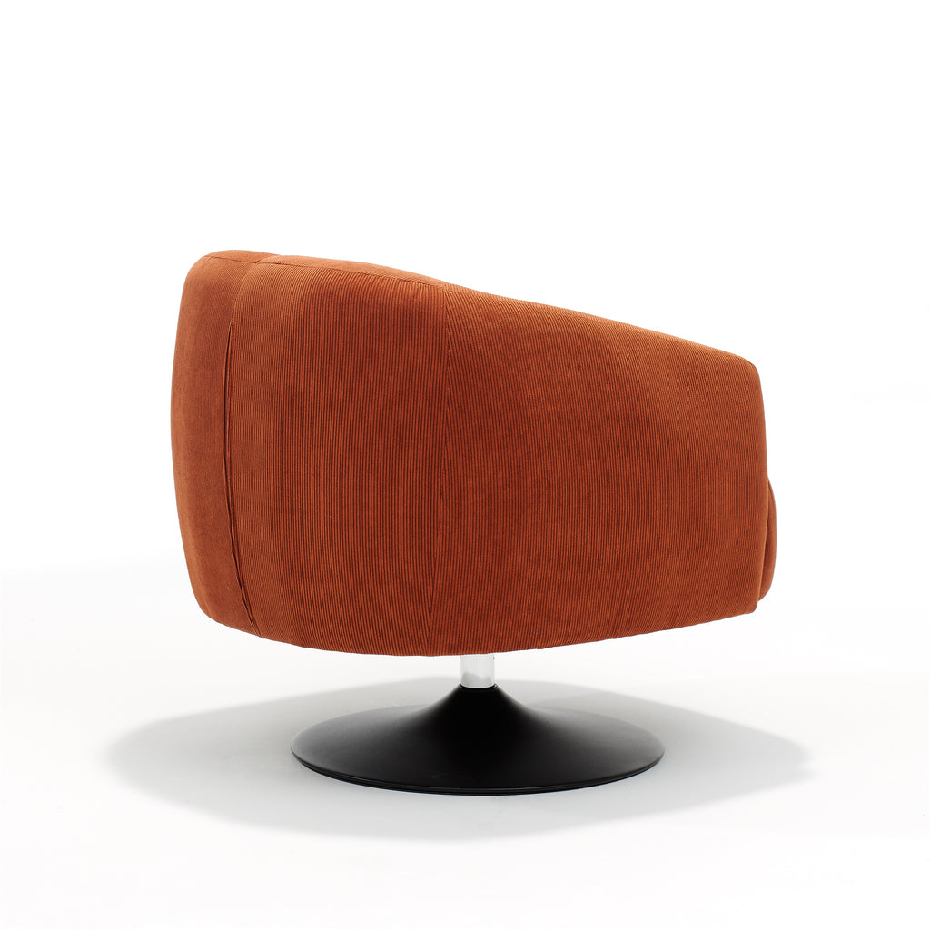 jordi swivel armchair ribbed fabric copper