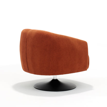 Jordi swivel armchair Ribbed fabric Copper