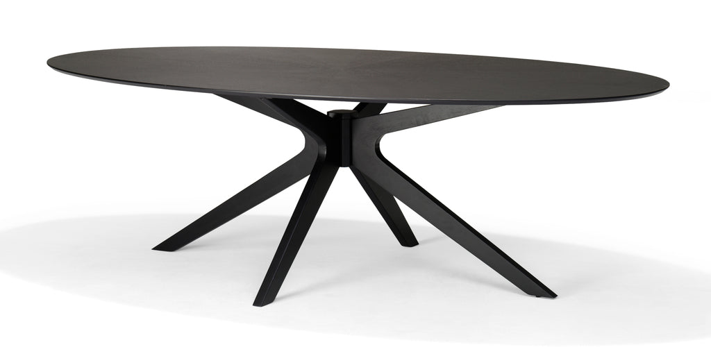 julia 120x70 coffee table oval oak black