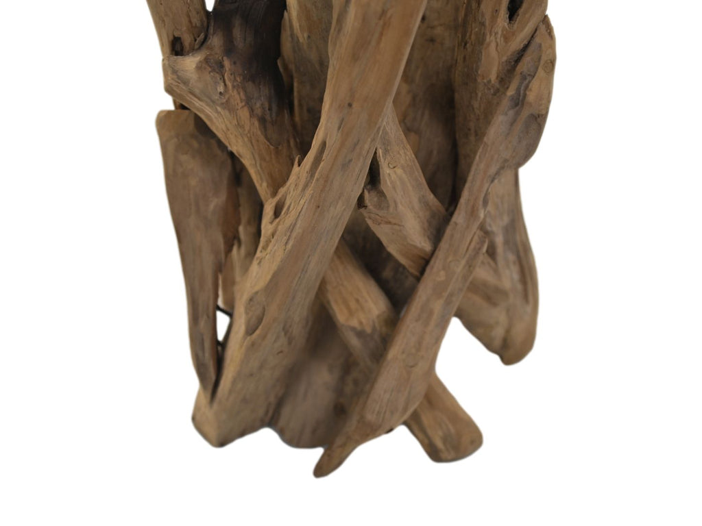 candle holder 6 tray - 27x27x39 - natural/black - driftwood/metal