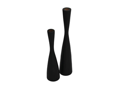 Candle holder set of 2 - ø8X32/ø8X42 - Natural - Teak