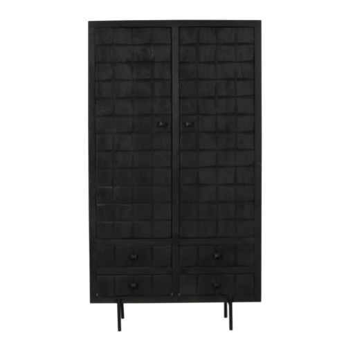 cabinet brandy black | 2 doors 4 drawers