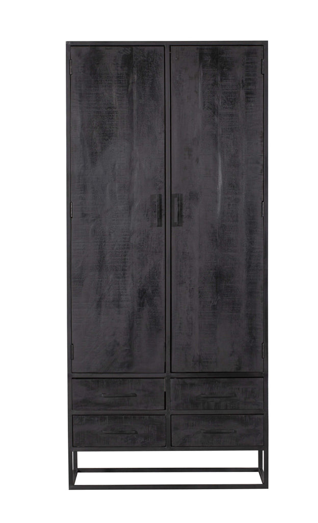 denver cabinet black | mango wood and steel | 90 cm