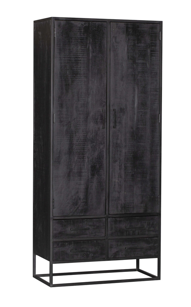 denver cabinet black | mango wood and steel | 90 cm