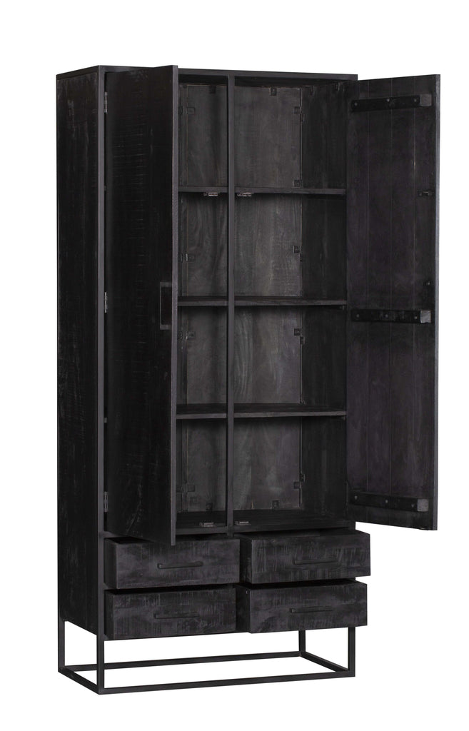 denver cabinet black | mango wood and steel | 90 cm