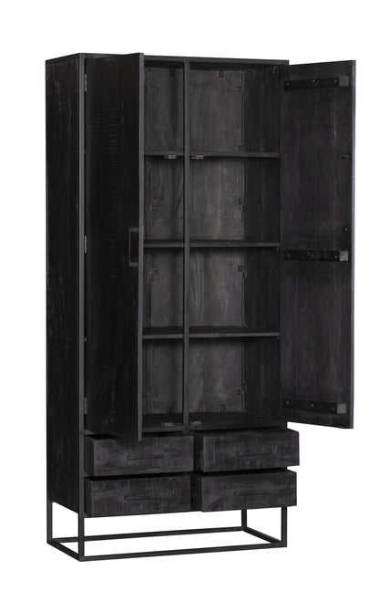 Denver Cabinet Black | Mango Wood and Steel | 90 cm