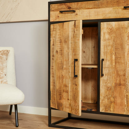 Cabinet cupboard Denver | Mango wood and steel | 100 cm