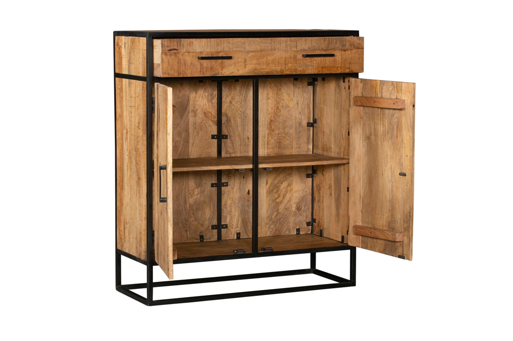 cabinet cupboard denver | mango wood and steel | 100 cm