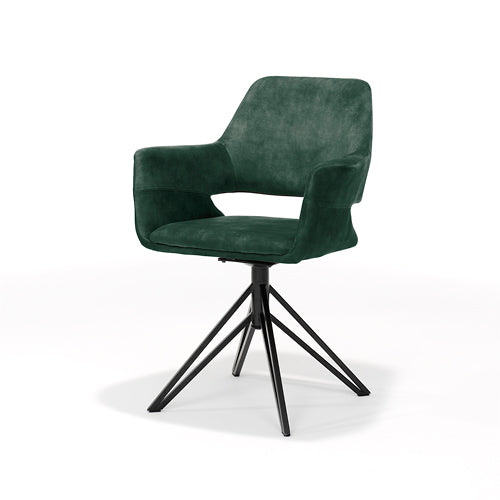 katy armchair - aurora velours hunter, swivel base