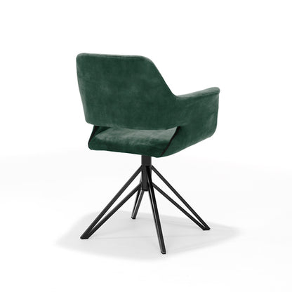 Katy armchair - Aurora Velours Hunter, swivel base