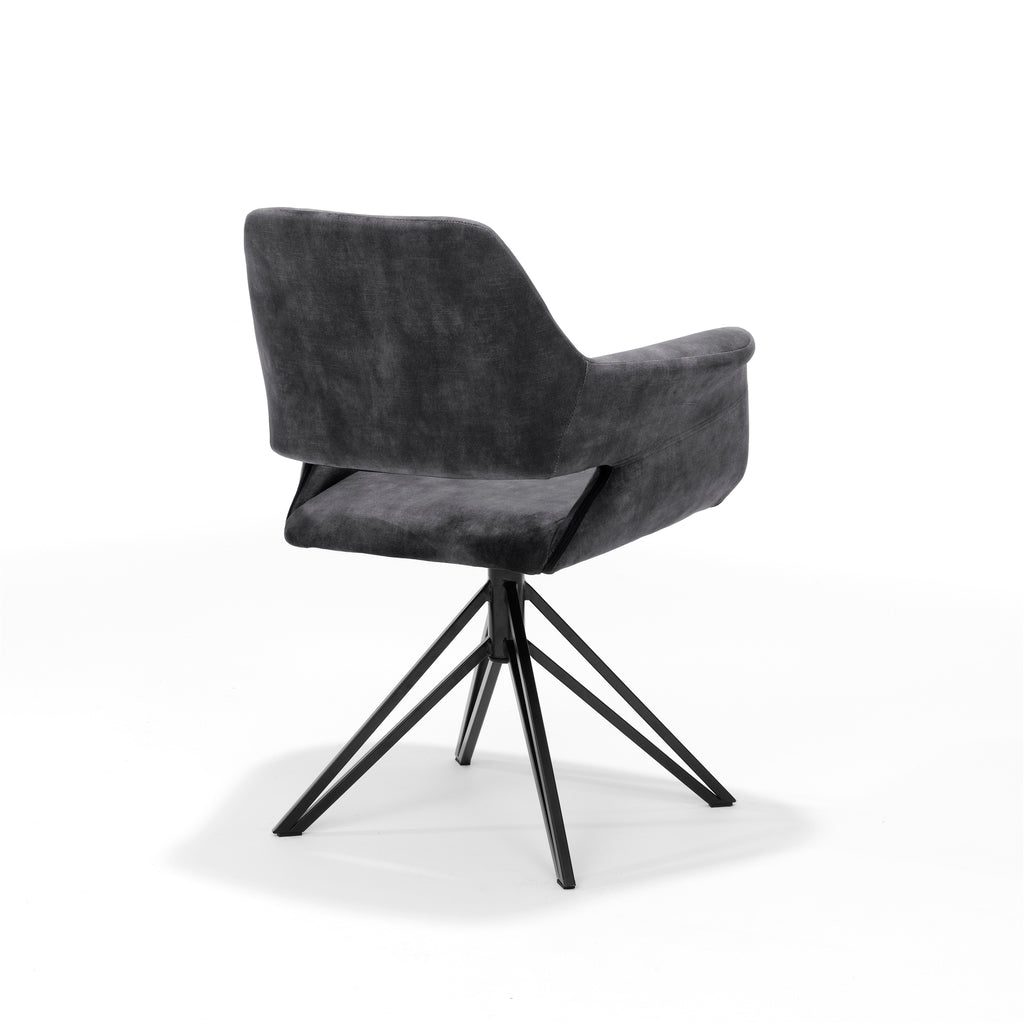 katy fauteuil - stof aurora velours antraciet ukfr, draaivoet