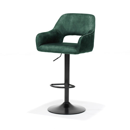 katy bar stool - fabric aurora hunter green