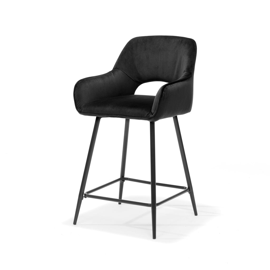 katy bar stool black - fabric velvet black