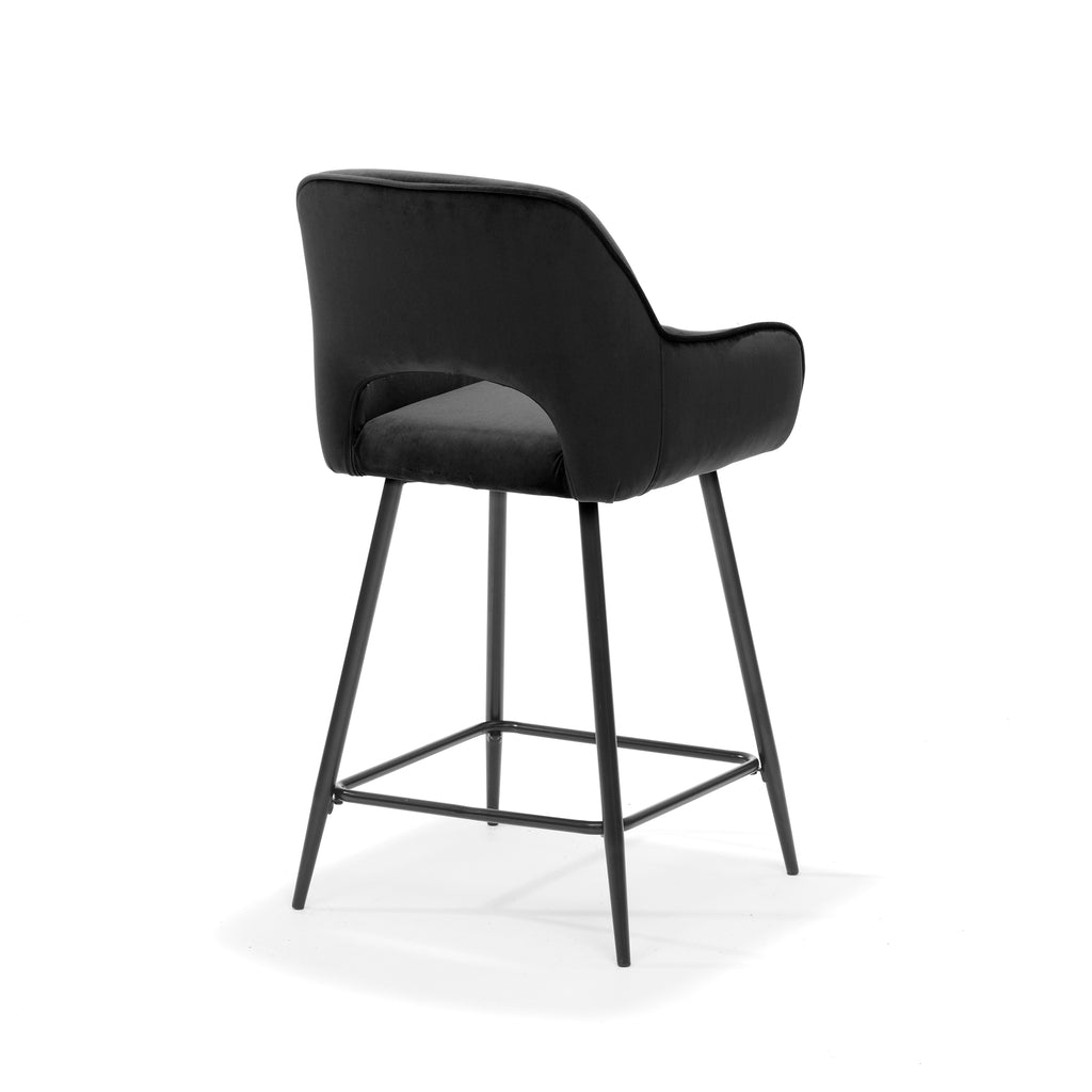 katy bar stool black - fabric velvet black