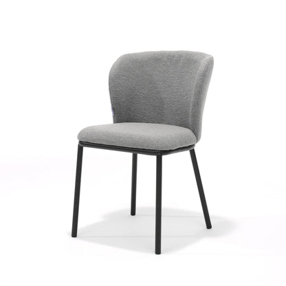 Kim chair Fabric Teddy Steel