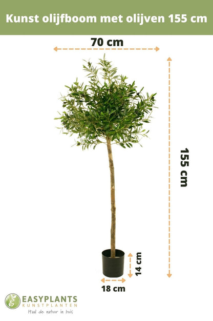 Kunst olijfboom met olijven 155 cm