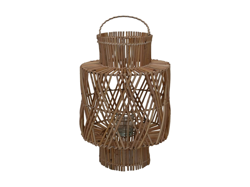 lantern in &amp; outdoor - 38x38x48 - rattan - natural