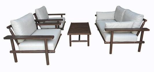 LARUNA LOUNGE SET - HOUT ACACIA VINTAGE DONKER TEAK UITERLIJK