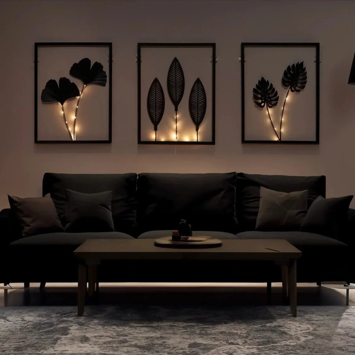 drie compacte lampen voor sfeervolle fotolijstverlichting