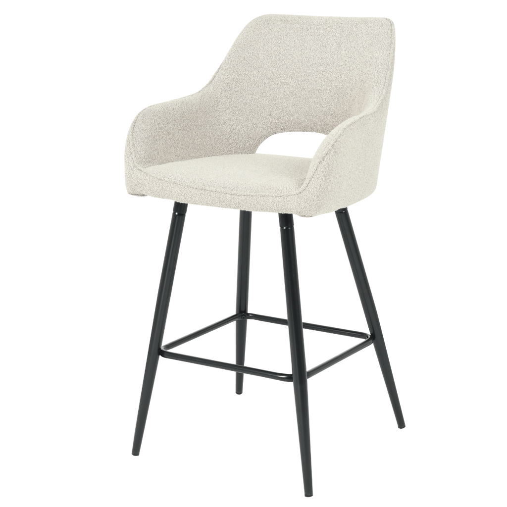 lenon bar stool 67 cm bouclé beige