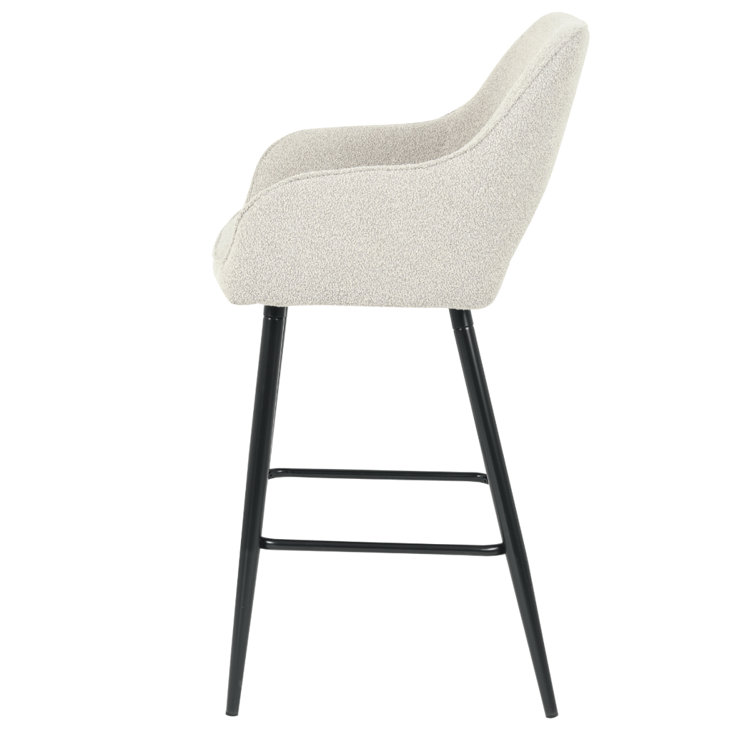 lenon bar stool 67 cm bouclé beige