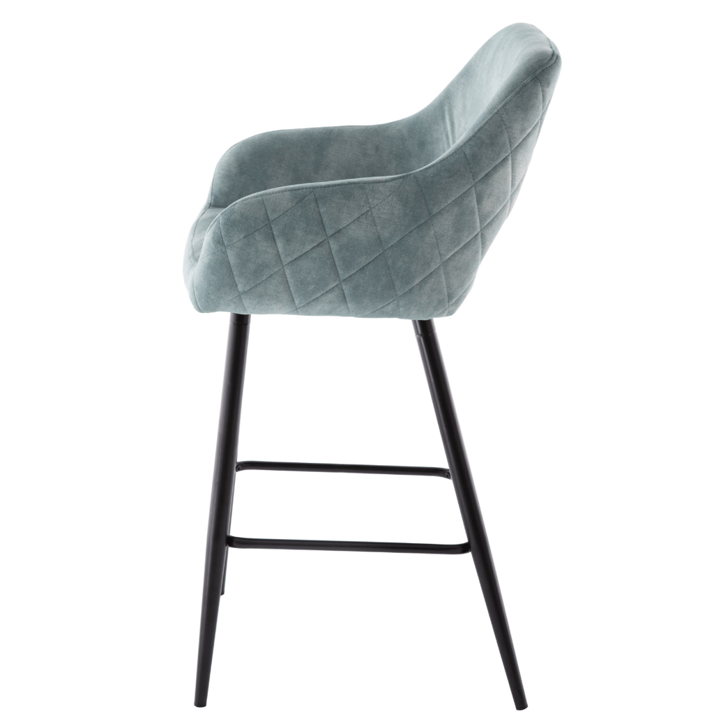 lenon barstool velvet blue