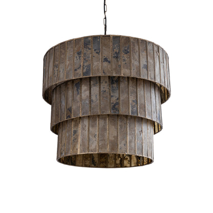 Levan Brass stone veneer pendant lamp 3 layers