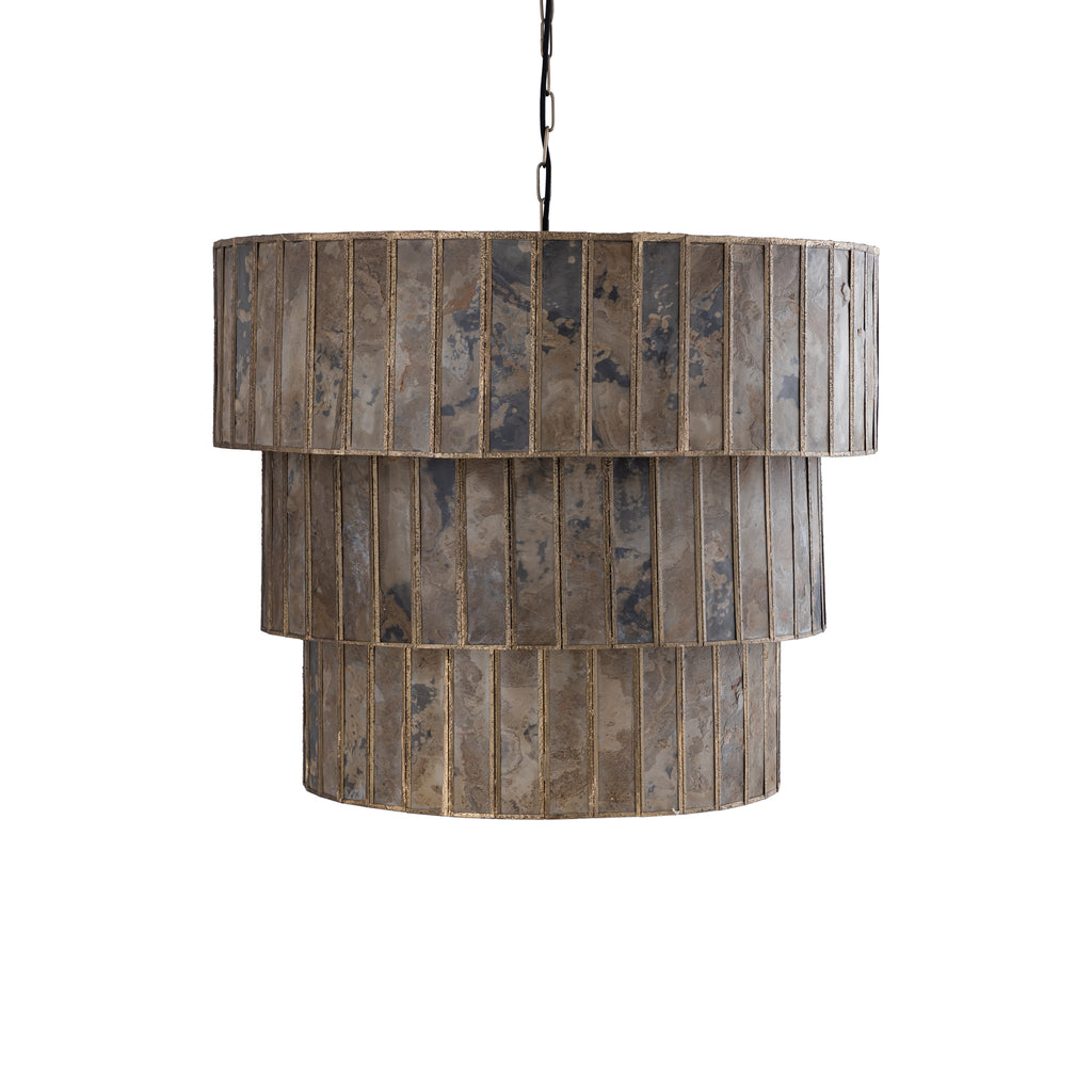 levan brass stone veneer pendant lamp 3 layers