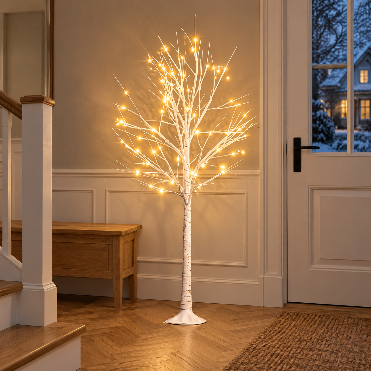 led lichtboom berkenlook met afstandsbediening