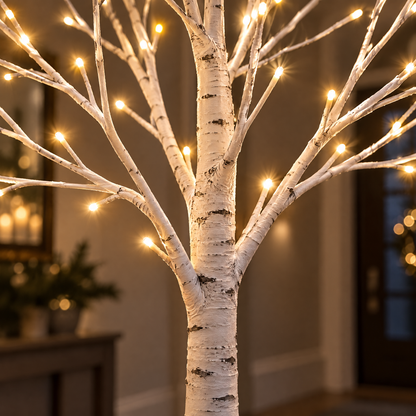 LED-lichtboom in berkenlook met afstandsbediening