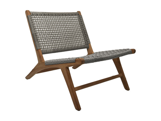 Lounge chair garden Rio - 66x80x65 - off white/natural - Teak/banana leaf