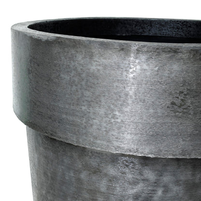 Lovay Black brushed aluminum plate pot round SV3