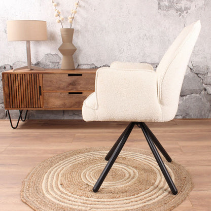 Lucio armchair bouclé white