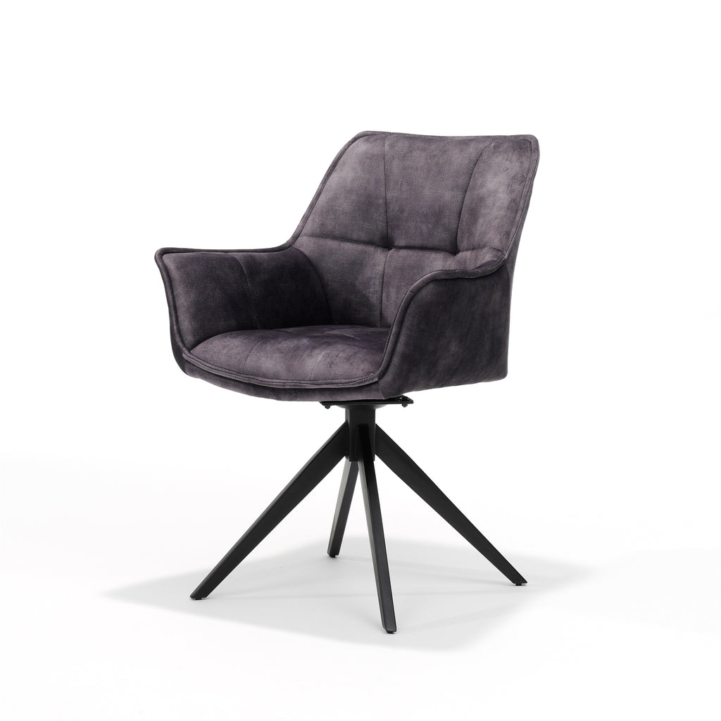 magnus armchair - fabric aurora anthracite - swivel base