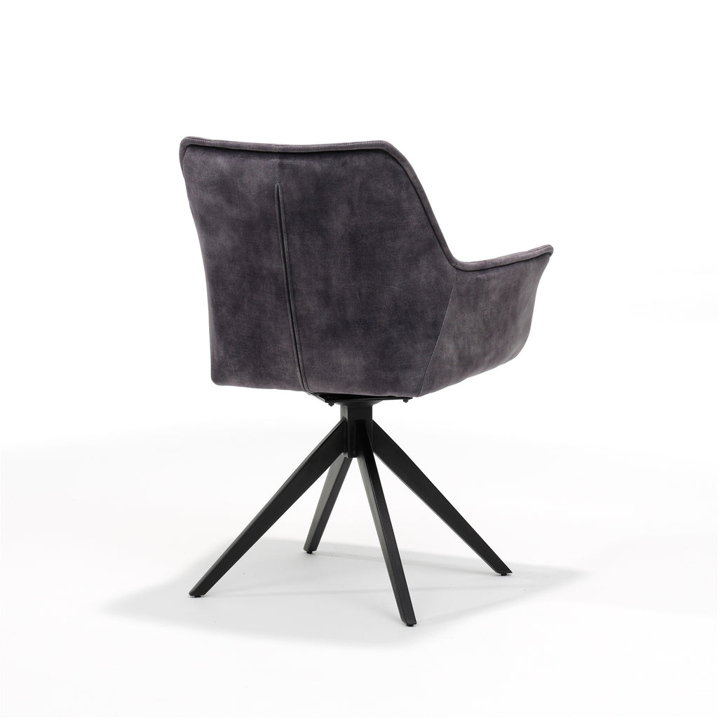 magnus armchair - fabric aurora anthracite - swivel base